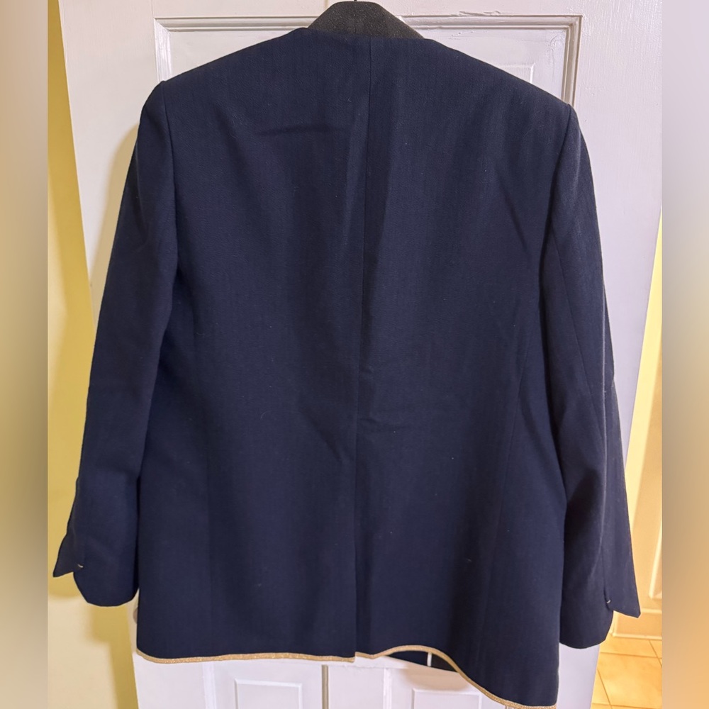 Navy and Gold Women's Military Jacket - Picture 4 of 6